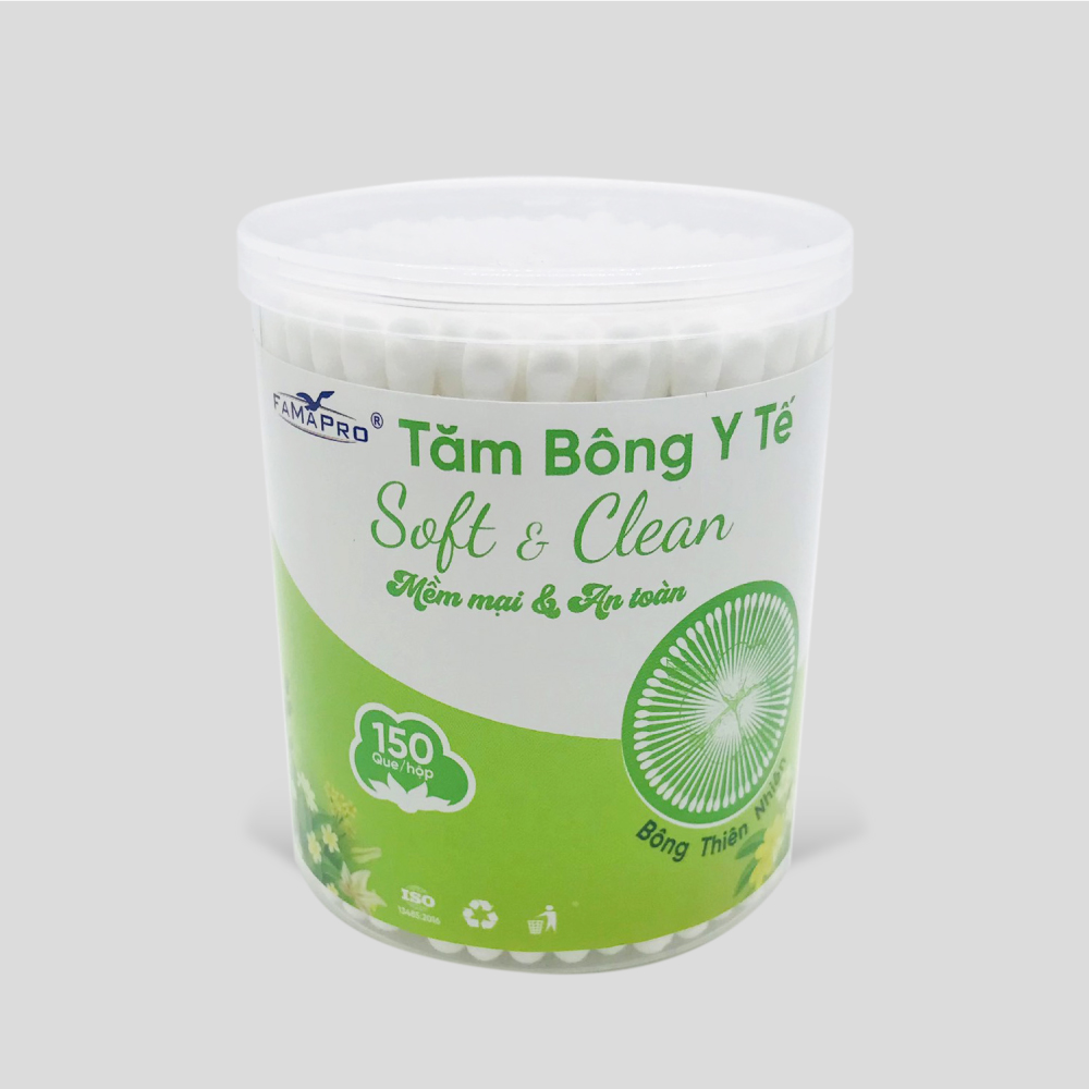 Tăm bông y tế Famapro 150 que/hộp