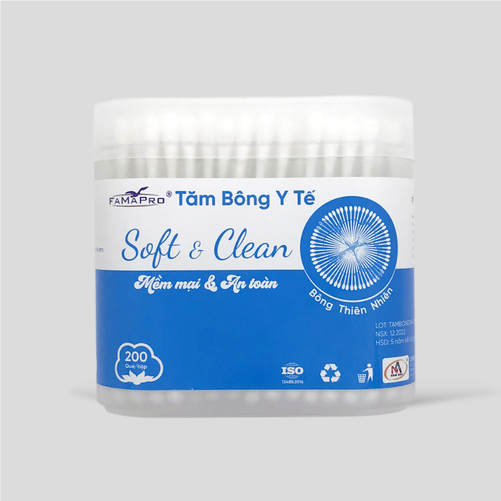 Tăm bông y tế Famapro 200 que/hộp
