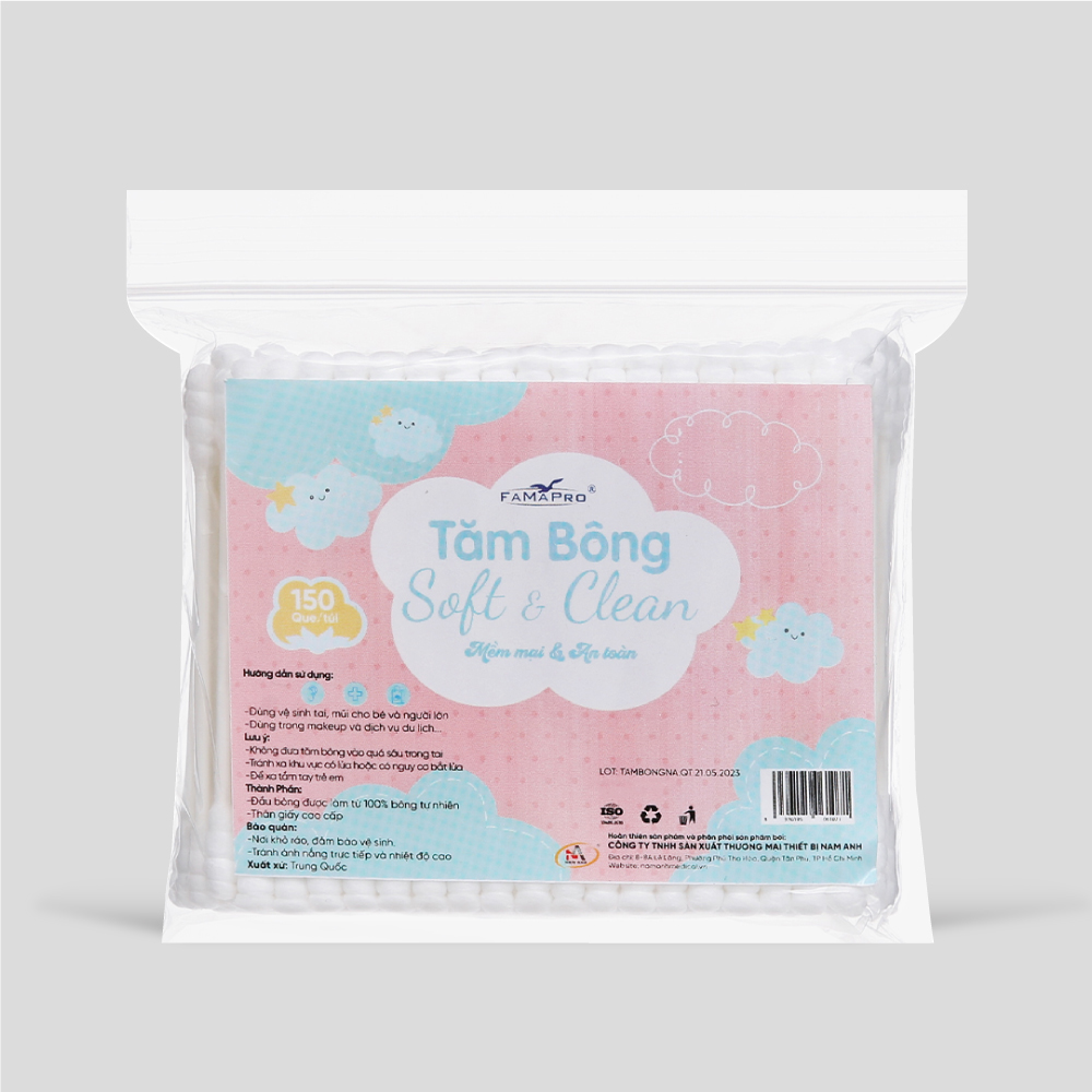 Tăm bông y tế Famapro 150 que/túi