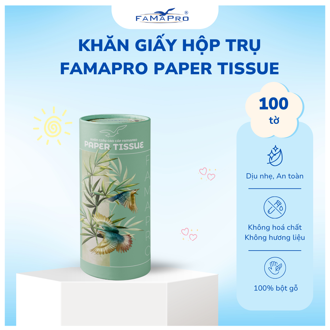 Khăn giấy cao cấp Famapro Paper Tissue (Hình trụ)